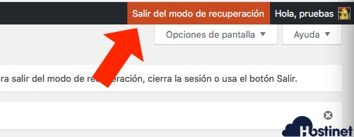 Cómo usar el modo de Recuperación en WordPress