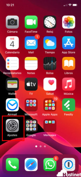 Personalizar pantalla (iOS/WP), Configuraciones, iPhone XS Max