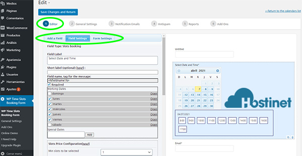 Free time slot booking calendar